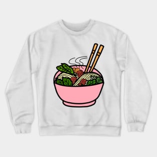 Pho. Vietnamese yellow noodle soup in a bowl. Asian food cuisine. Crewneck Sweatshirt